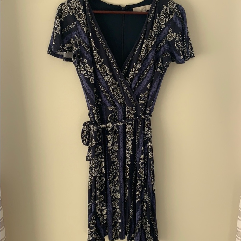Dark Blue Loft Tie Dress